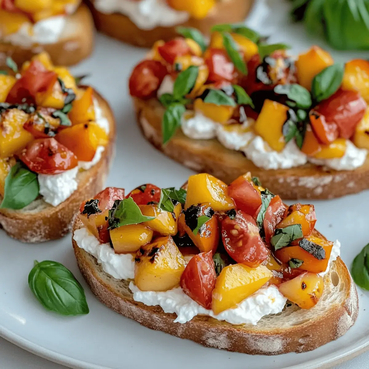 Peach Bruschetta with Whipped Ricotta