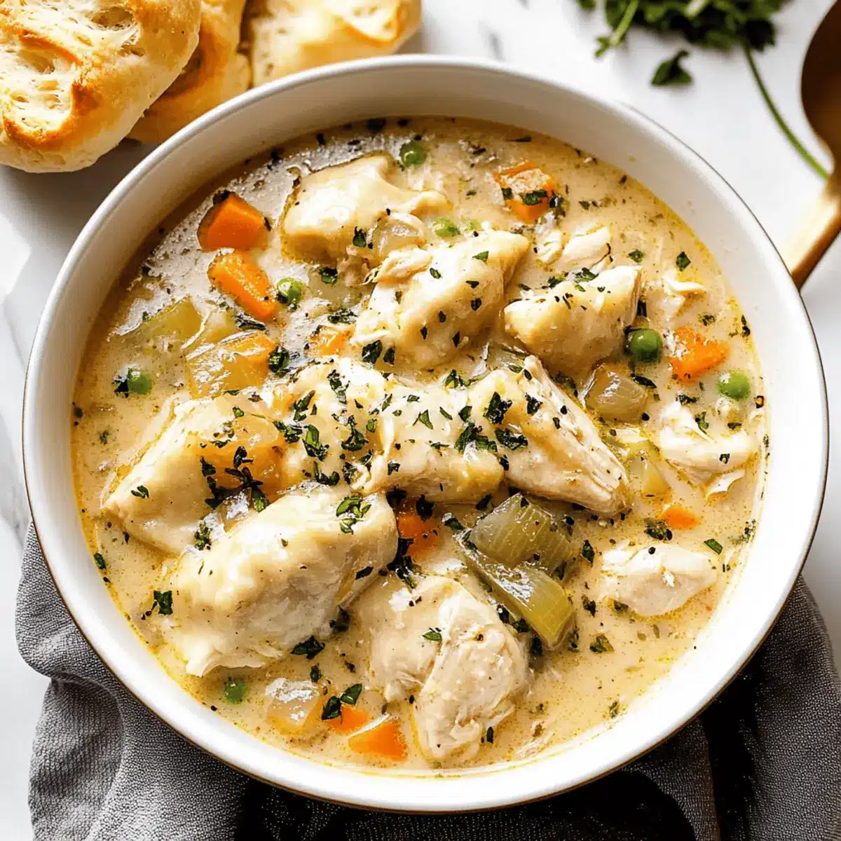 One Pot Chicken Dumpling Soup