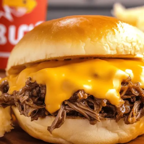 Slow Cooker Beef and Cheddar Sandwiches