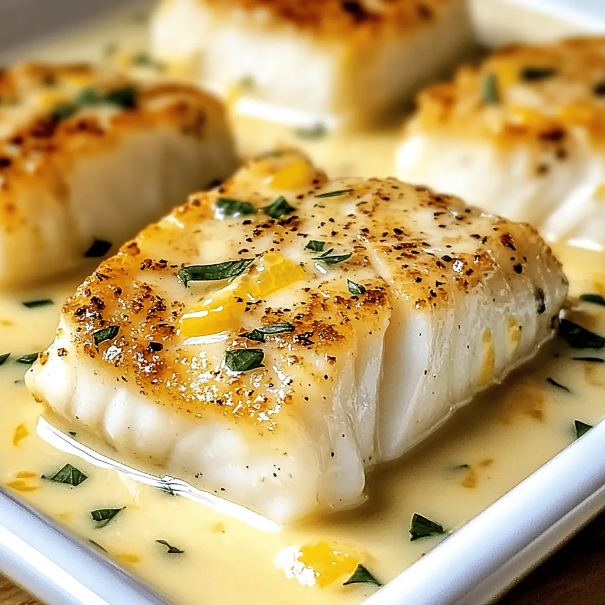 Baked Cod in Coconut Lemon Cream Sauce