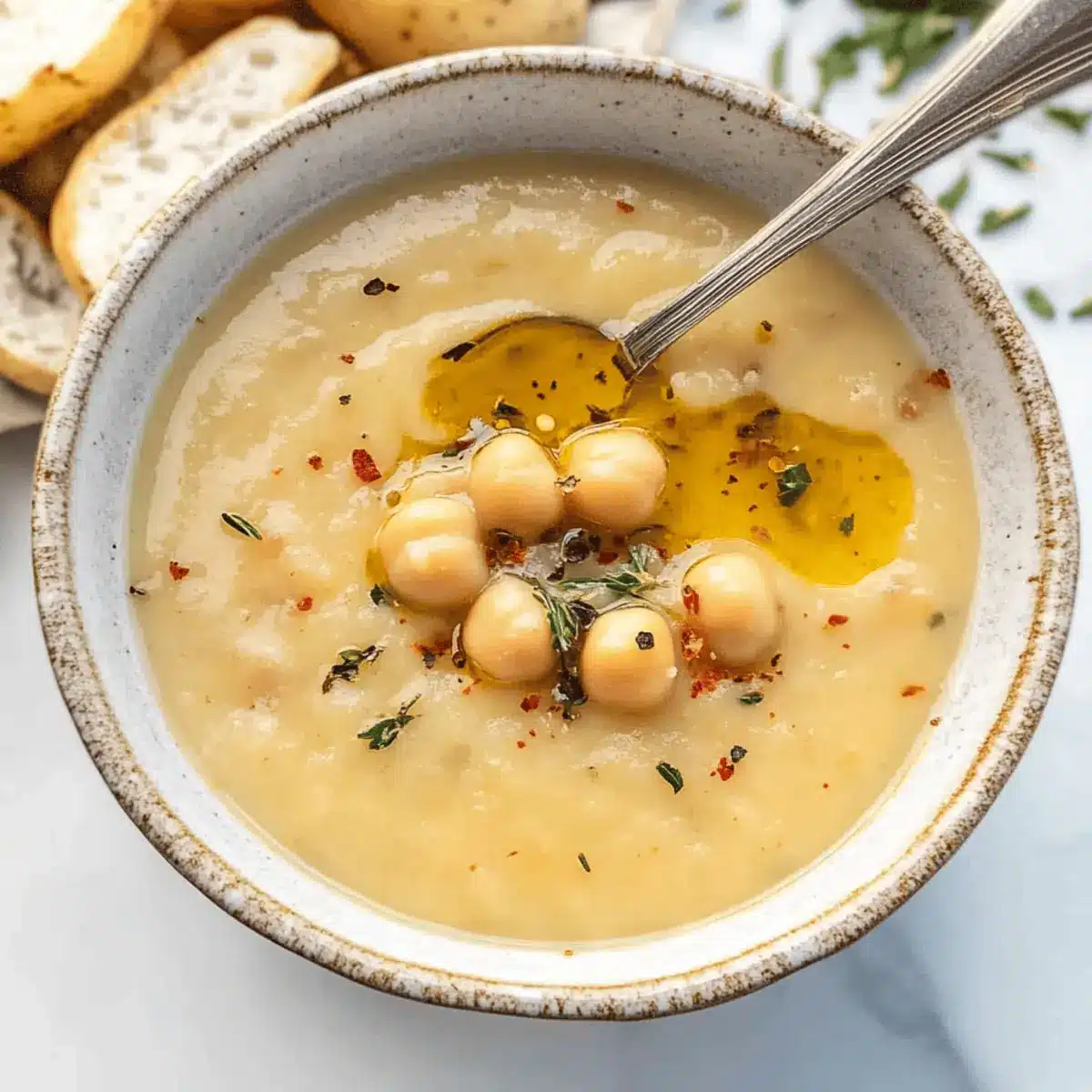 Vegan Garlic Chickpea Soup