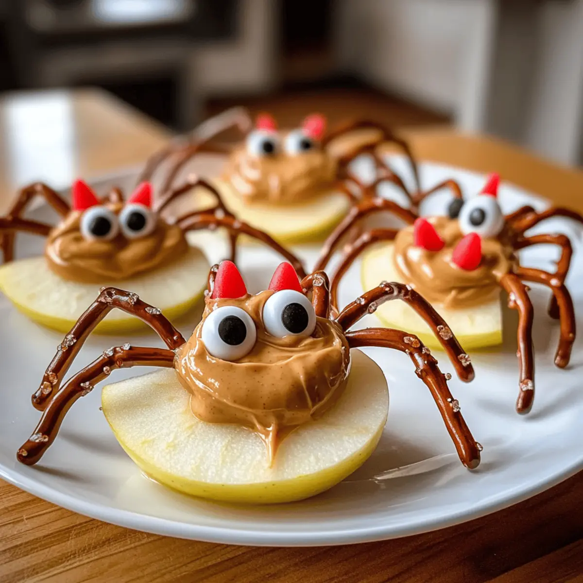 Apple Spiders Halloween Snack