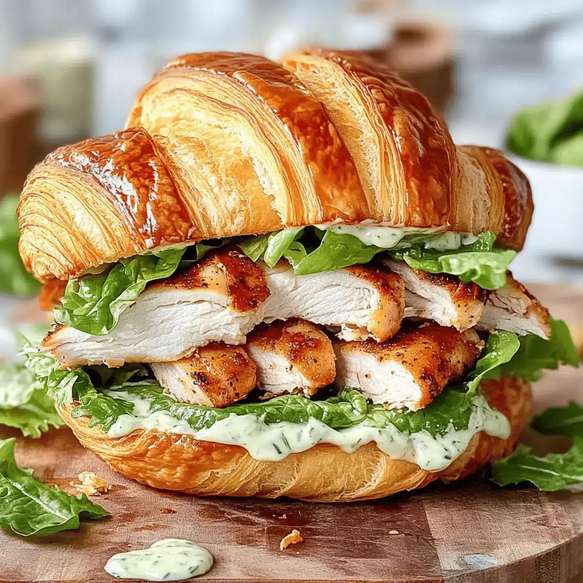 Chicken Caesar Croissant Sandwich – Crunchy, Creamy Perfection 1 Chicken Caesar Croissant Sandwich kyklwa