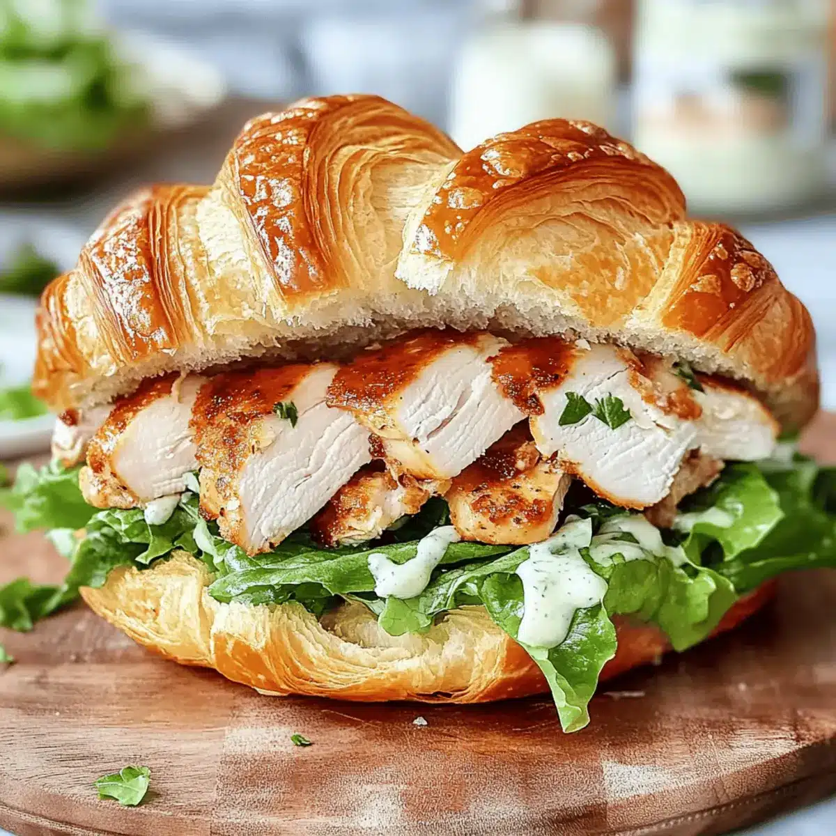 Chicken Caesar Croissant Sandwich – Crunchy, Creamy Perfection 2 Chicken Caesar Croissant Sandwich q5dfwu