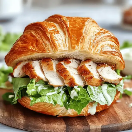 Chicken Caesar Croissant Sandwich – Crunchy, Creamy Perfection 13 Chicken Caesar Croissant Sandwich