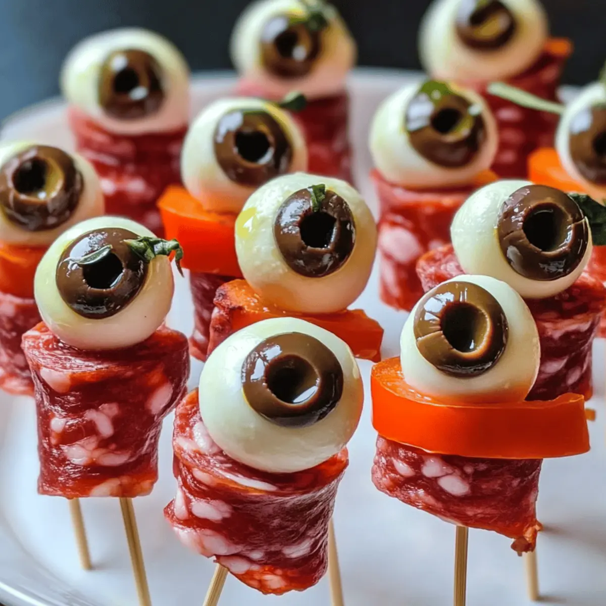 Creepy Skewered Salami Eyeballs: Spooky Treats for Halloween Fun 3