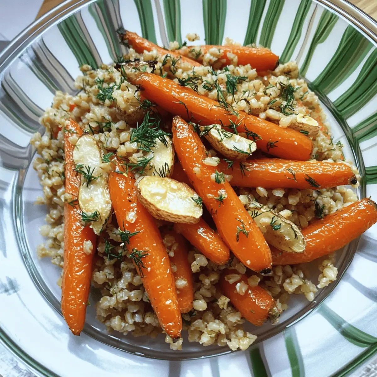 Roasted Carrots and Farro with Citrus Ginger and Dill nrhwyn