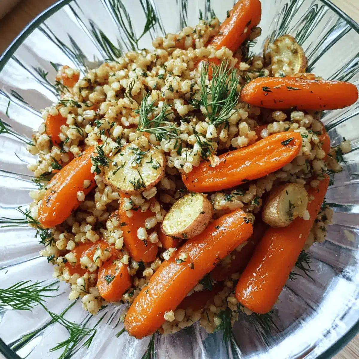 Roasted Carrots and Farro with Citrus Ginger and Dill vzc9lz