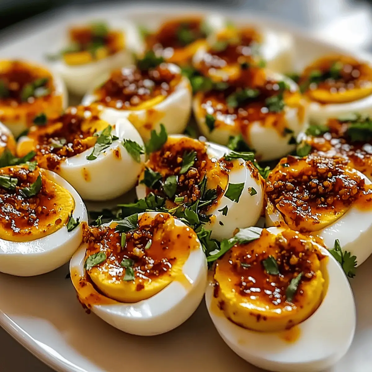 Spicy Chili Garlic Deviled Eggs That Steal the Show 1 Spicy Chili Garlic Deviled Eggs cwigpe