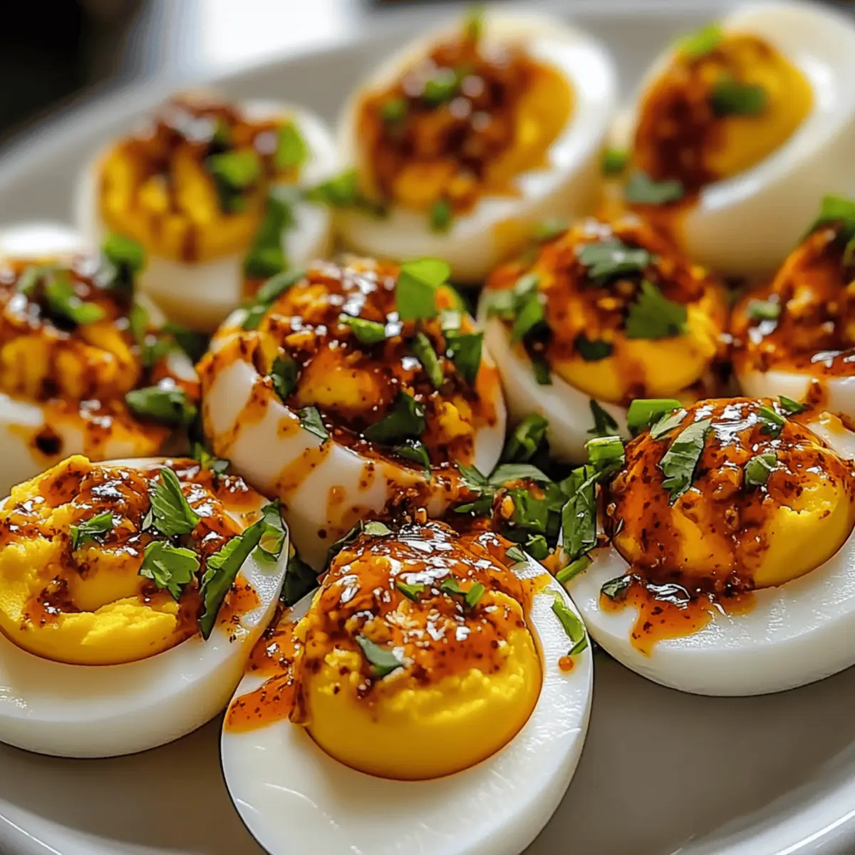 Spicy Chili Garlic Deviled Eggs That Steal the Show 2 Spicy Chili Garlic Deviled Eggs iezno3