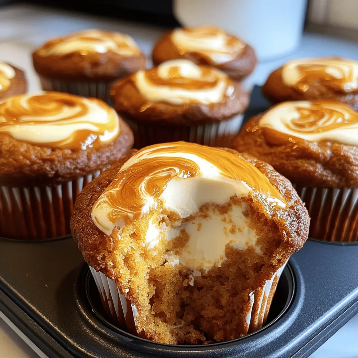 PUMPKIN CREAM CHEESE SWIRL MUFFINS
