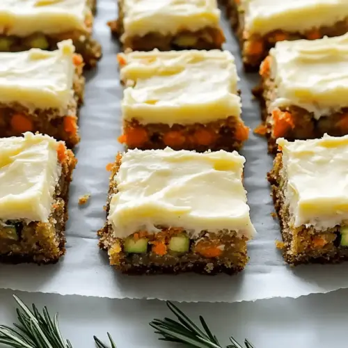 Carrot and Zucchini Bars with Lemon Cream Cheese Frosting