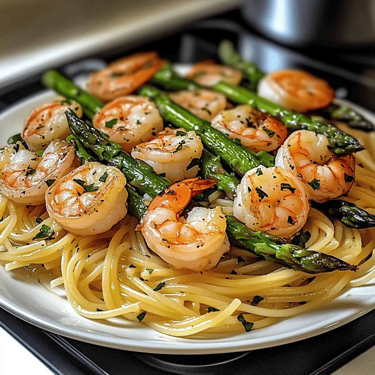 Asparagus Shrimp Angel Hair Pasta fzfetk