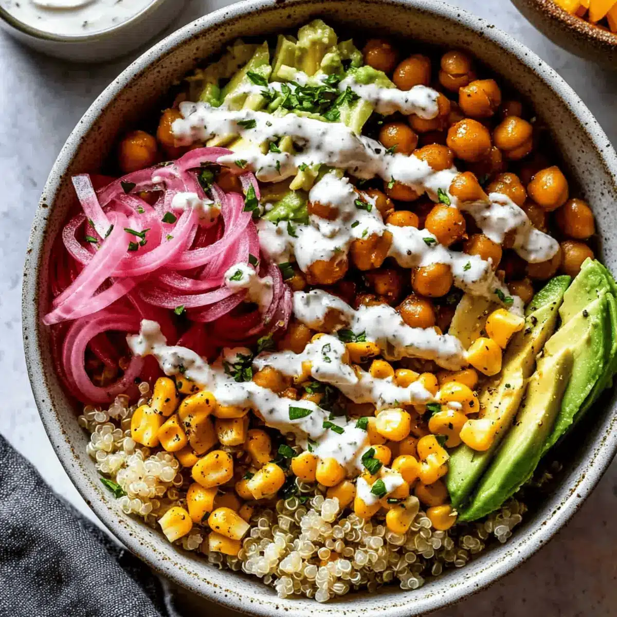 BBQ Ranch Chickpea Quinoa Bowls tjbnhy