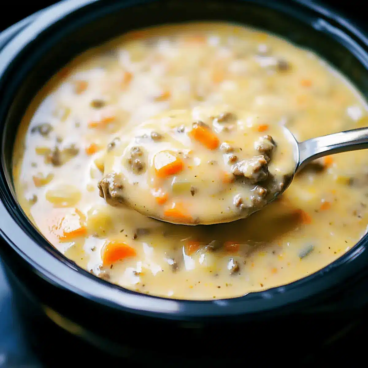 Crock Pot Cheeseburger Soup: Cozy Comfort in a Bowl 3 Crock Pot Cheeseburger Soup ga98ot