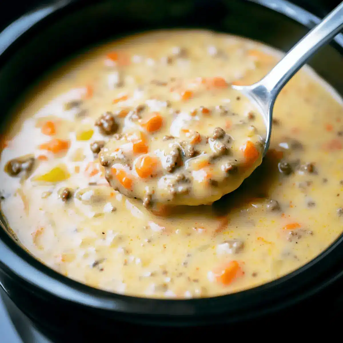 Crock Pot Cheeseburger Soup: Cozy Comfort in a Bowl 1 Crock Pot Cheeseburger Soup v8aovh