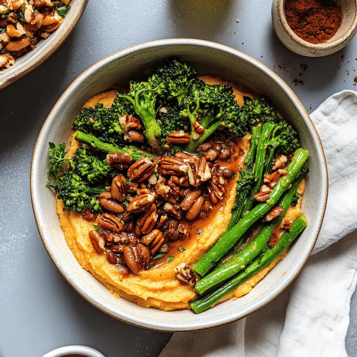Creamy Miso Tahini Whipped Sweet Potato Bowl Bliss 2 Miso Tahini Whipped Sweet Potato Bowl with Spiced Beans and Broccolini brr8l9