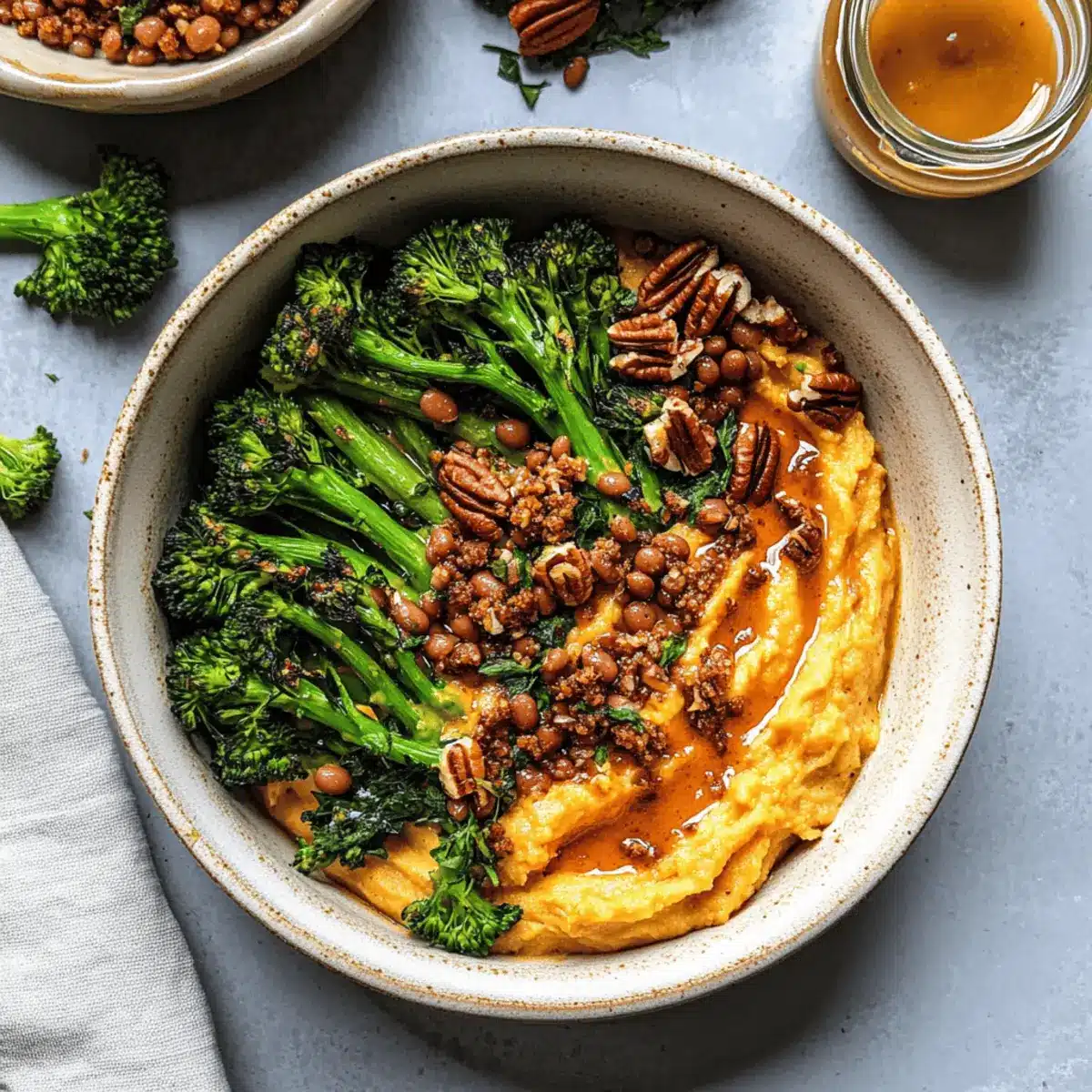 Creamy Miso Tahini Whipped Sweet Potato Bowl Bliss 3 Miso Tahini Whipped Sweet Potato Bowl with Spiced Beans and Broccolini g5iyqm