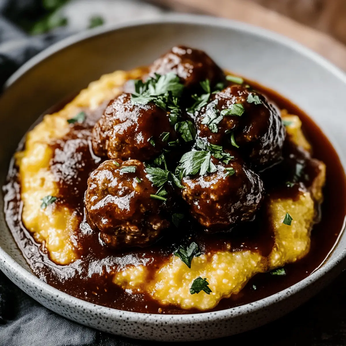 Red Wine Braised Meatballs