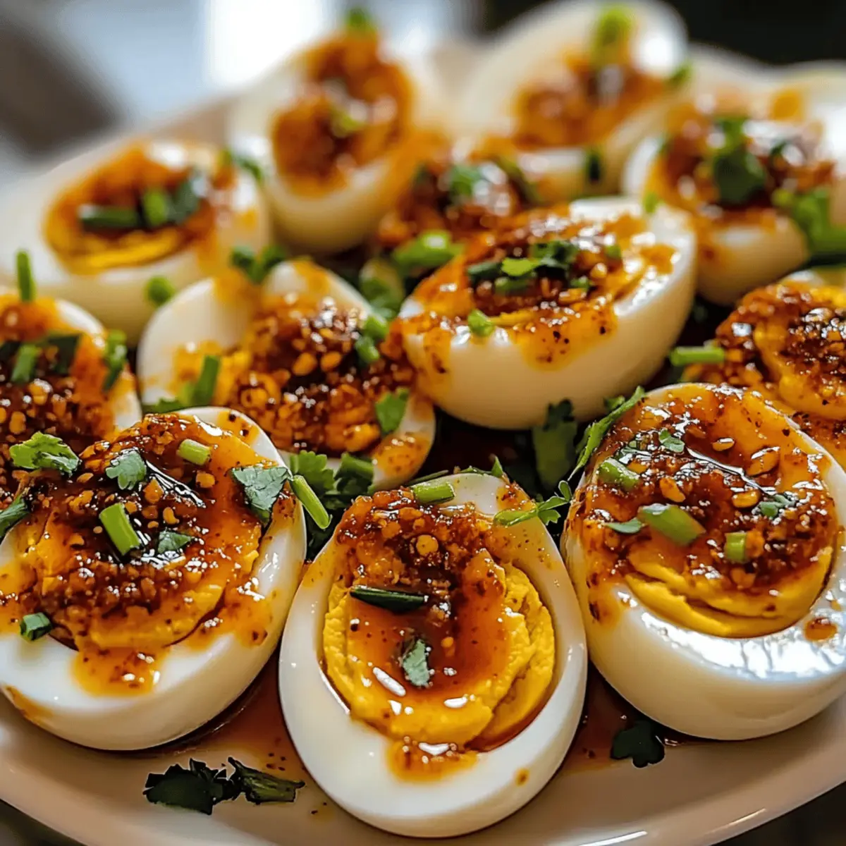 Spicy Chili Garlic Deviled Eggs That Will Ignite Your Tastebuds 1 Spicy Chili Garlic Deviled Eggs doesyr