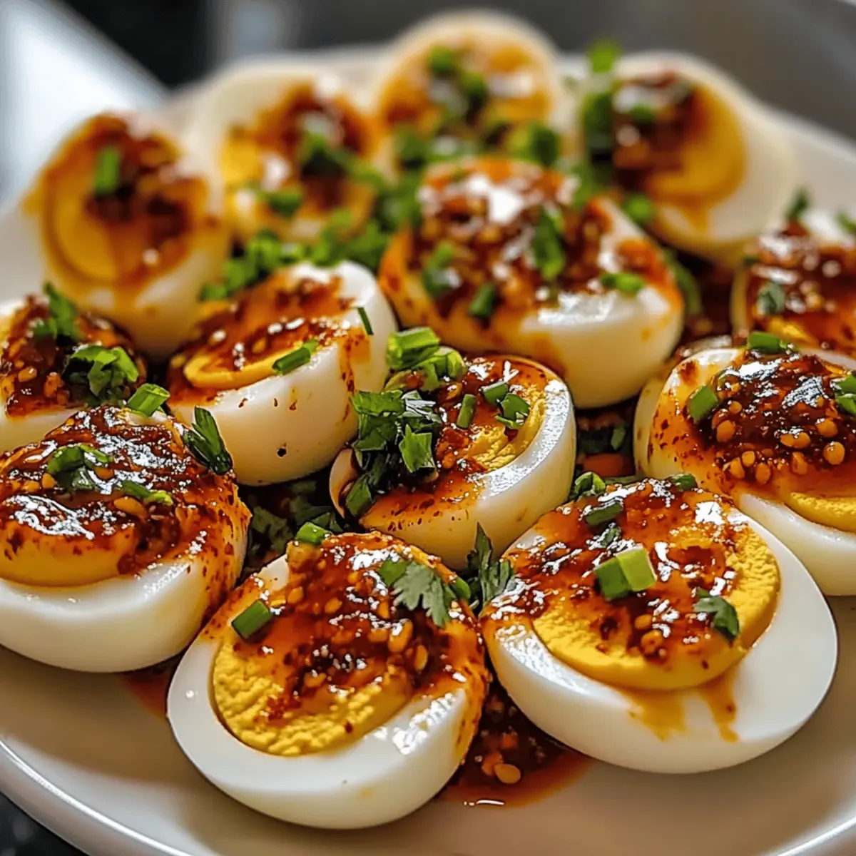 Spicy Chili Garlic Deviled Eggs That Will Ignite Your Tastebuds 6 Spicy Chili Garlic Deviled Eggs y1om9t