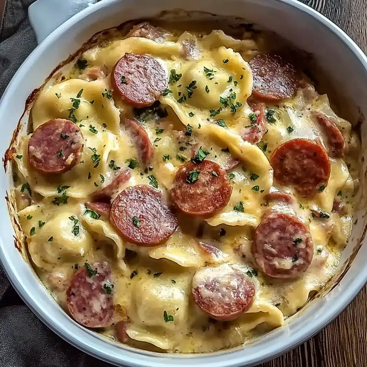 Classic Crockpot Pierogi Casserole with Kielbasa