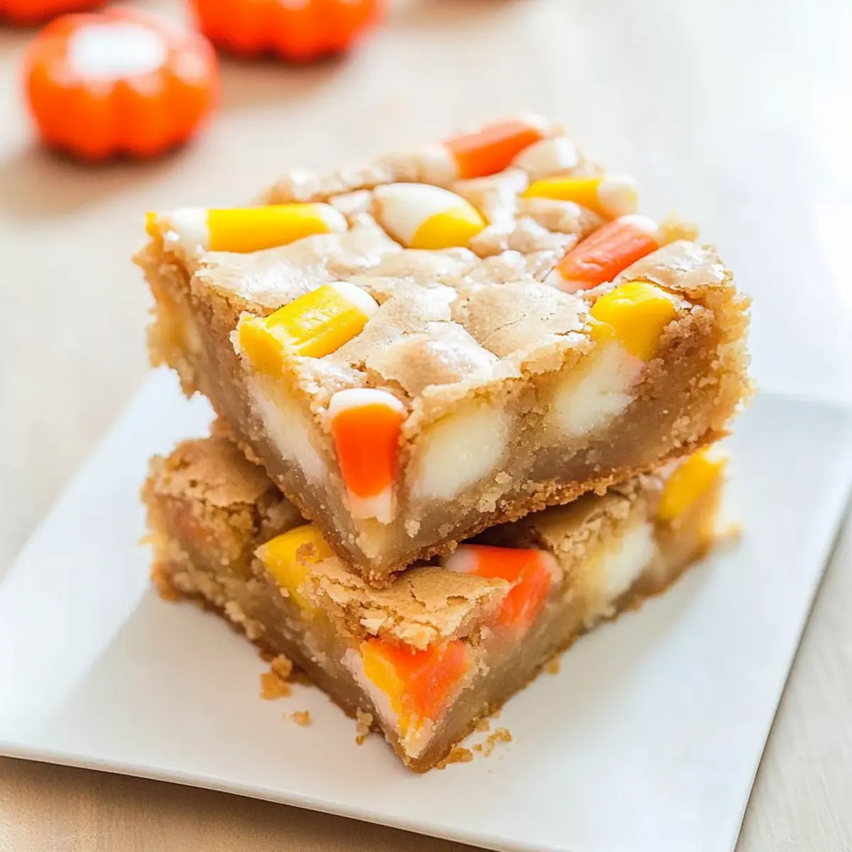 Candy Corn White Chocolate Blondies for a Chewy Halloween Treat 4 null