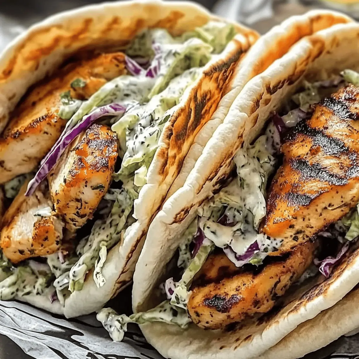 Savory Chicken Pitas with Herby Ranch Slaw to Brighten Your Day 3 Chicken Pitas with Herby Ranch Slaw fteetj