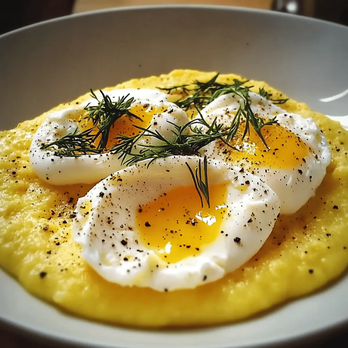 Creamy Polenta with Poached Eggs t78s4s