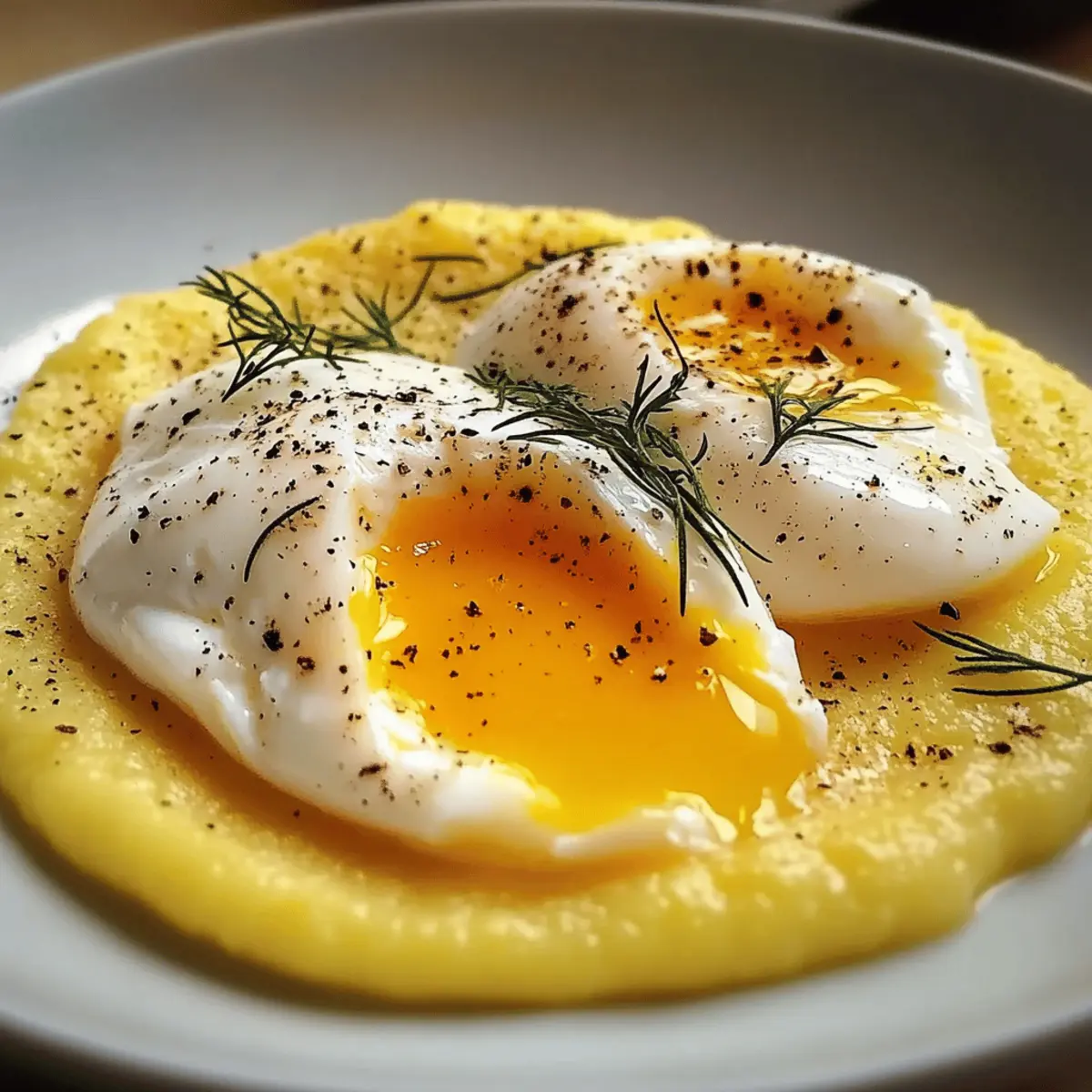 Creamy Polenta with Poached Eggs yqpfuy
