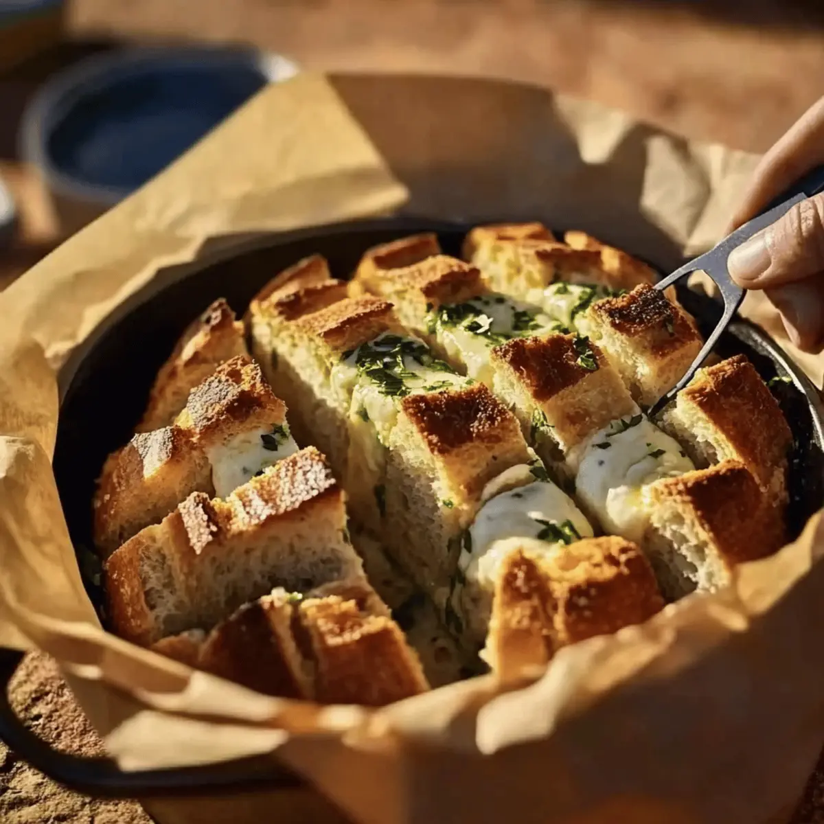 Mouthwatering Dutch Oven Cheesy Pull Apart Garlic Bread Recipe 1