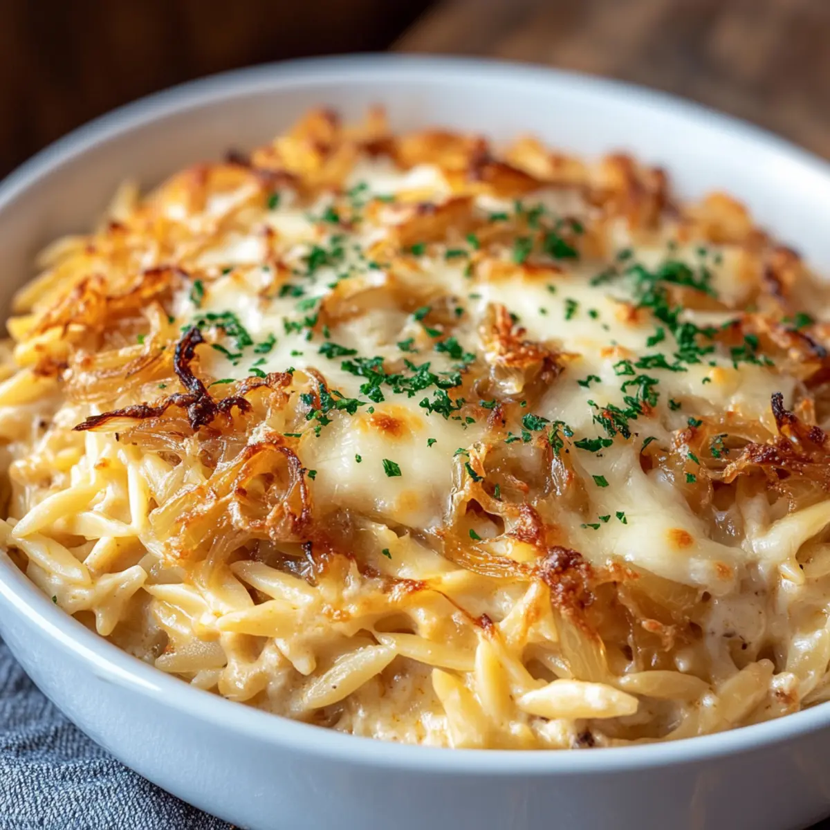 French Onion Chicken Orzo Casserole: Cozy Comfort in a Dish 3 French Onion Chicken Orzo Casserole q0jvca