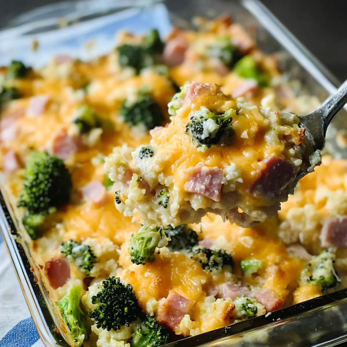 Ham Casserole with Broccoli and Cauliflower Rice j3esdn