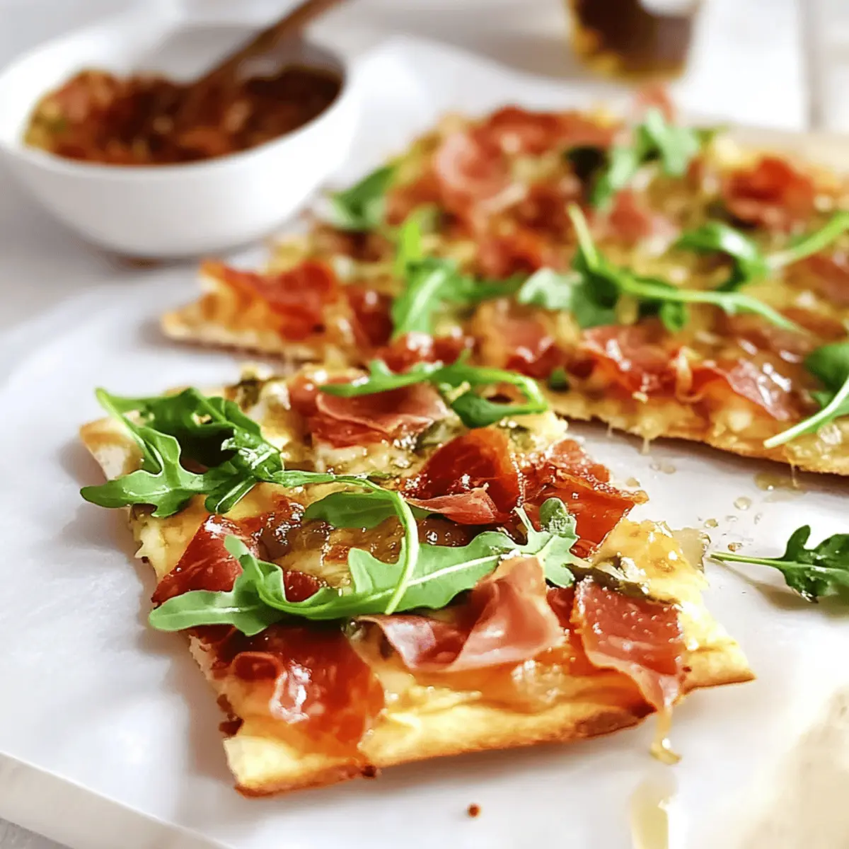Sweet and Spicy Honey Prosciutto Flatbread Pizza Bliss 2 Honey Prosciutto Flatbread Pizza jia0lz