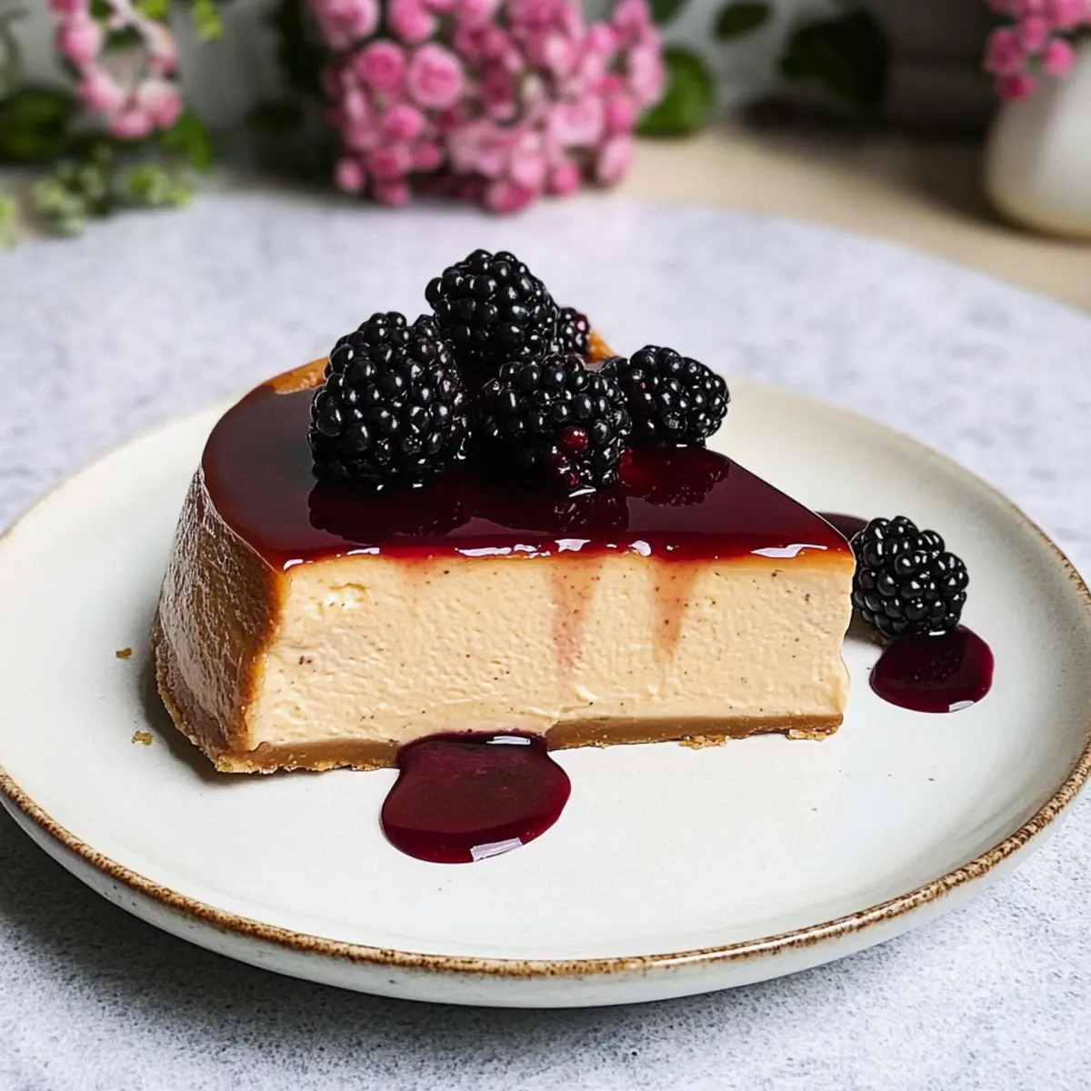 Indulge in London Fog Basque Cheesecake with Blackberry Sauce 1 London Fog Basque Cheesecake with Blackberry Sauce mqbuwj