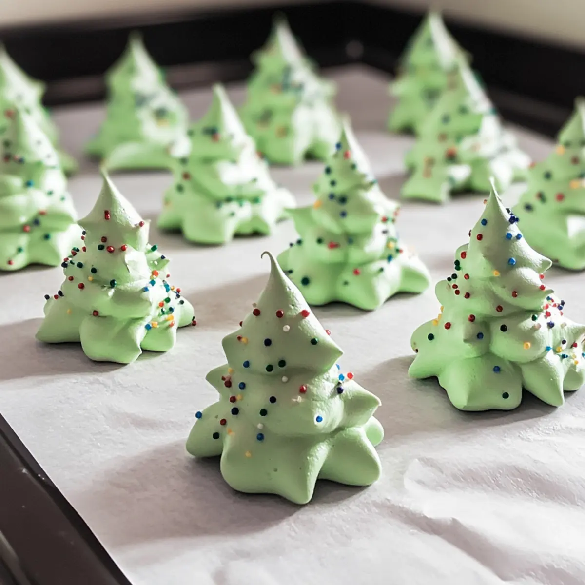Meringue Christmas Trees nfnhfp