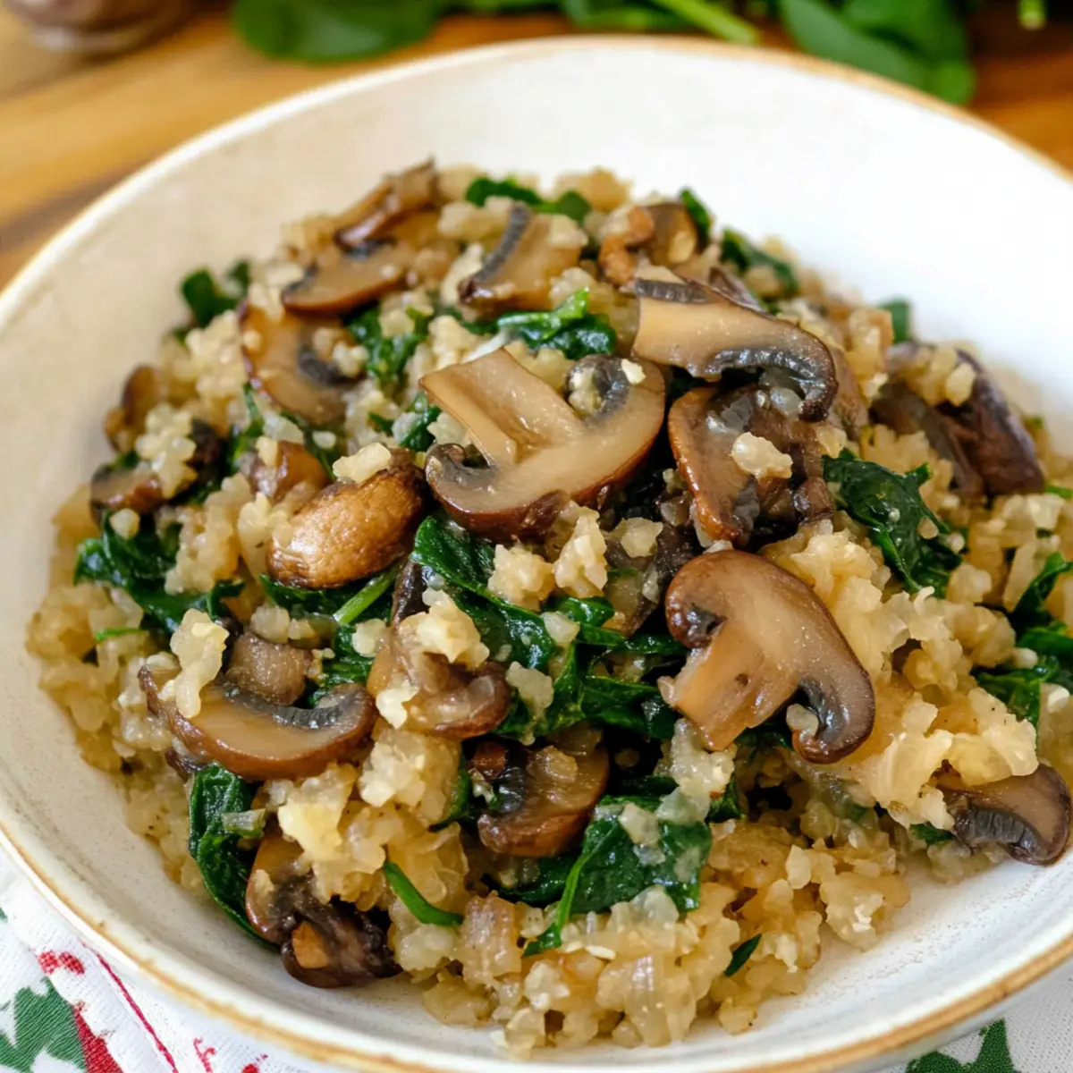 Mushroom & Spinach Cauliflower Rice: Your New Favorite Keto Side 1