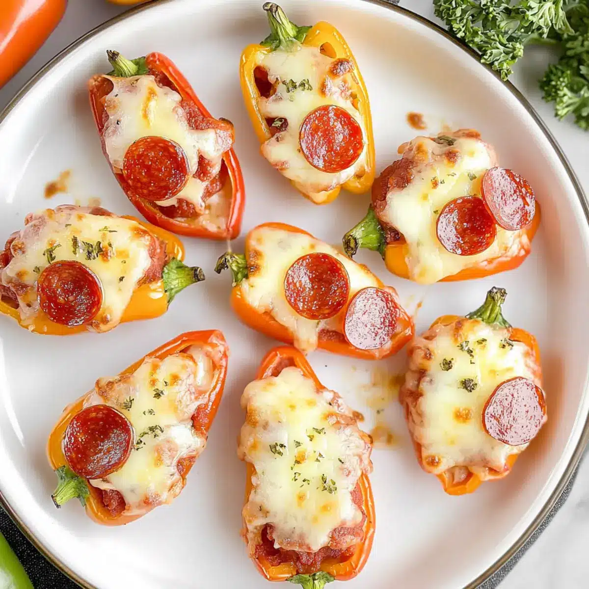 Savoring Pizza Stuffed Mini Peppers for Easy Keto Snacking 2 Pizza Stuffed Mini Peppers mo5sbh