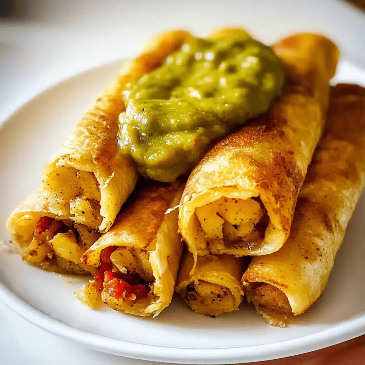 Crispy Potato Flautas with Flavorful Vegan Filling 2 Potato Flautas de8sja