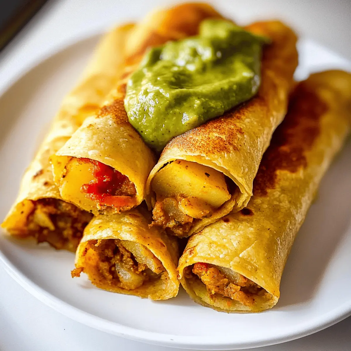Crispy Potato Flautas with Flavorful Vegan Filling 1 Potato Flautas jewsfz