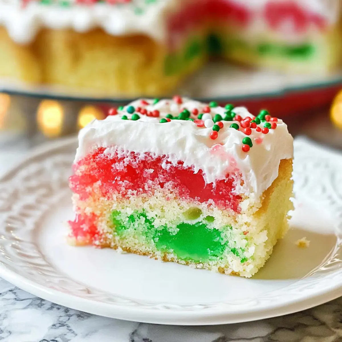 Christmas Jello Poke Cake