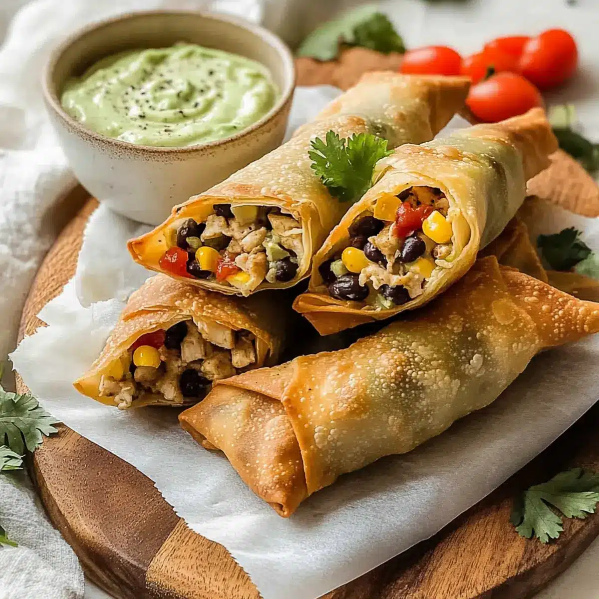 Savory Southwest Eggrolls with Creamy Avocado Ranch Dip 4 Southwest Eggrolls