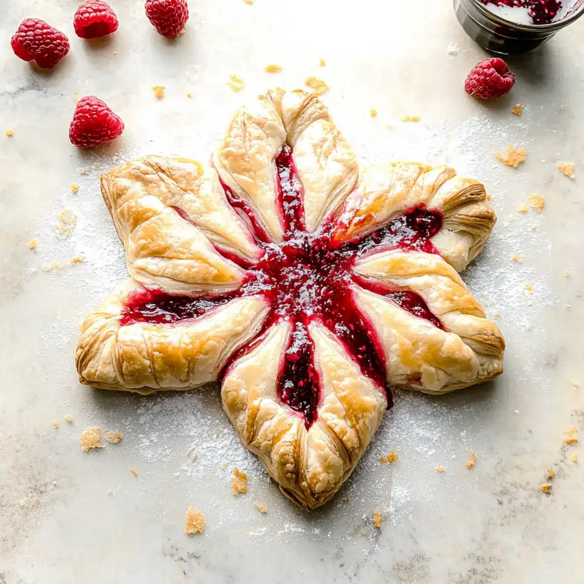 Delicious Christmas Kringle: Spiced Raspberry Cream Cheese Star