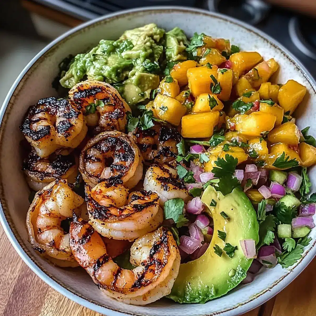 Mediterranean Shrimp Avocado Bowls