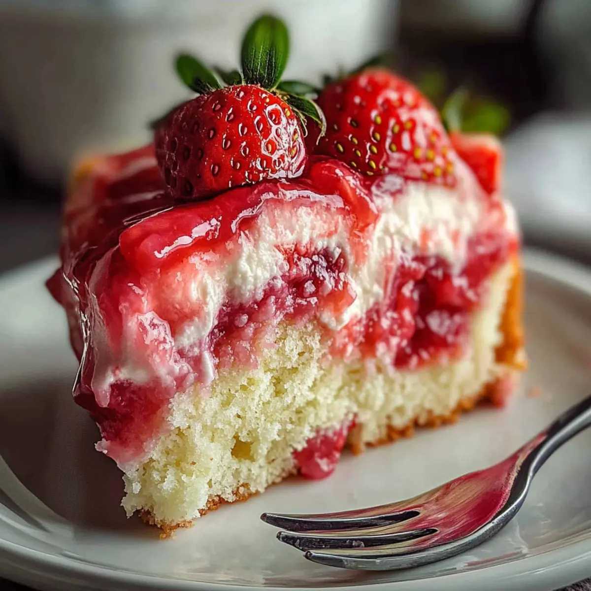 Strawberry Earthquake Cake