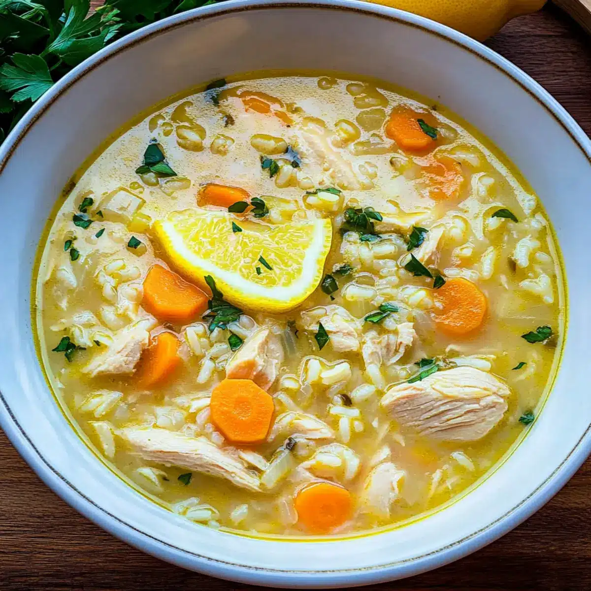 Lemon Ginger Turmeric Chicken and Rice Soup