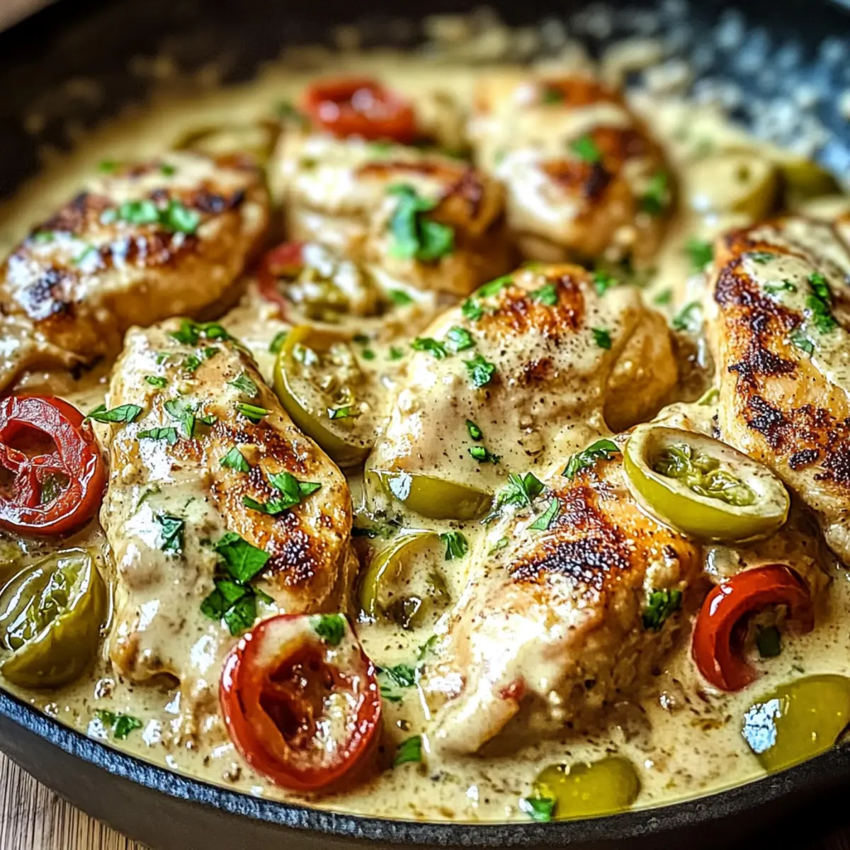 Creamy Pepperoncini Chicken Skillet