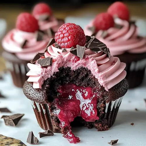 Raspberry Chocolate Lava Cupcakes