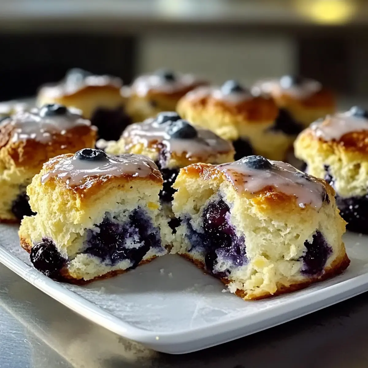 Irresistibly Fluffy Blueberry Biscuits with Lemon Glaze 4 Blueberry Biscuits