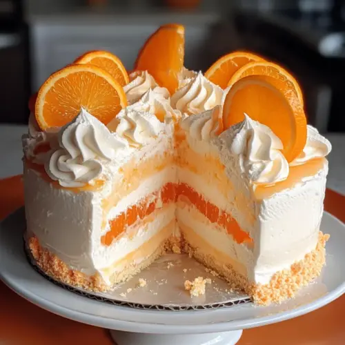 Orange Creamsicle Ice Cream Cake
